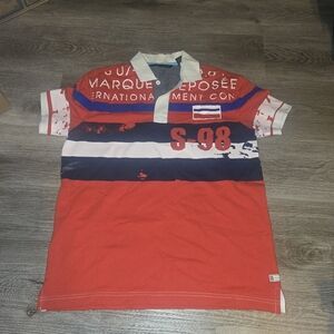 Enyce Red and Navy Men's Polo Shirt